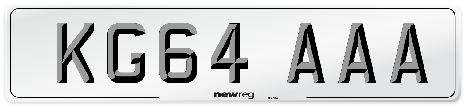 KG64 AAA Number Plate from New Reg
